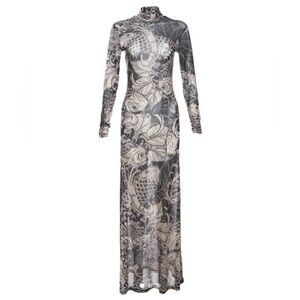 Bodycon Graphic Print Maxi Dress